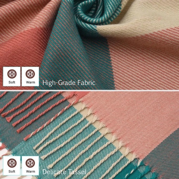 Last chance! New cashmere super soft plaid scarf - Picture 5 of 7